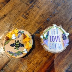 NEW Handmade Set of 2 Spring Magnets